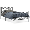 Estructura cama sin colchón con estribo metal negro 100x190 cm