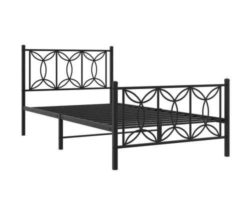 Estructura cama sin colchón con estribo metal negro 100x200 cm