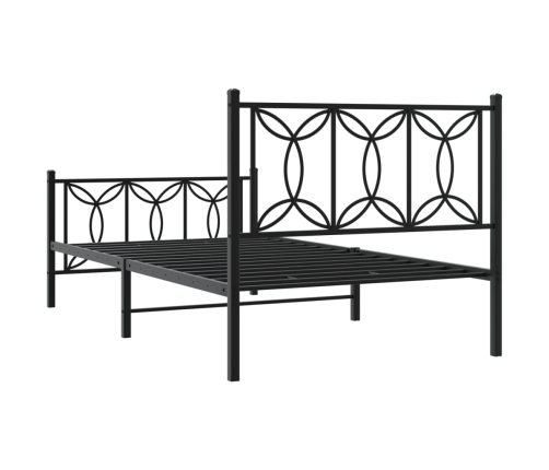 Estructura cama sin colchón con estribo metal negro 100x200 cm