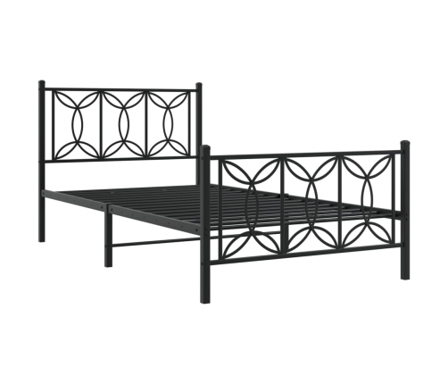 Estructura cama sin colchón con estribo metal negro 107x203 cm