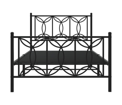 Estructura cama sin colchón con estribo metal negro 107x203 cm