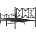 Estructura cama sin colchón con estribo metal negro 107x203 cm