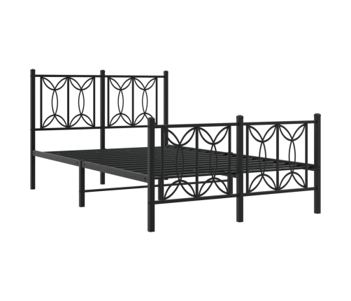 Estructura cama sin colchón con estribo metal negro 120x190 cm