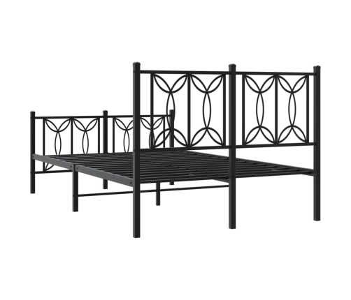 Estructura cama sin colchón con estribo metal negro 120x190 cm