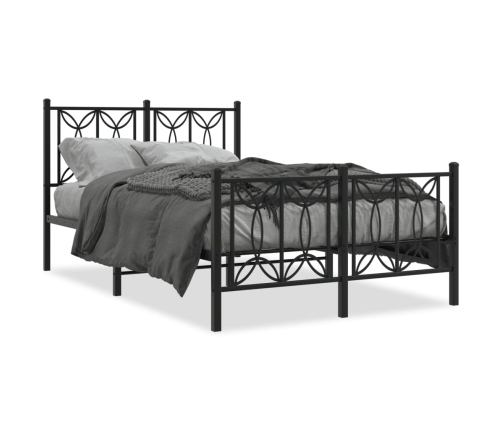 Estructura cama sin colchón con estribo metal negro 120x190 cm