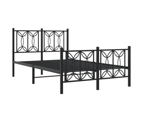 Estructura cama sin colchón con estribo metal negro 120x200 cm
