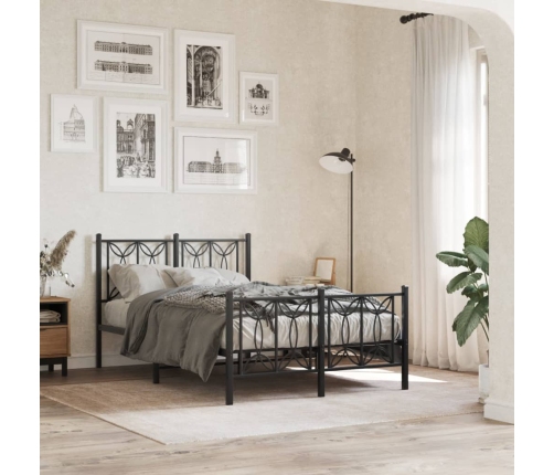 Estructura cama sin colchón con estribo metal negro 120x200 cm