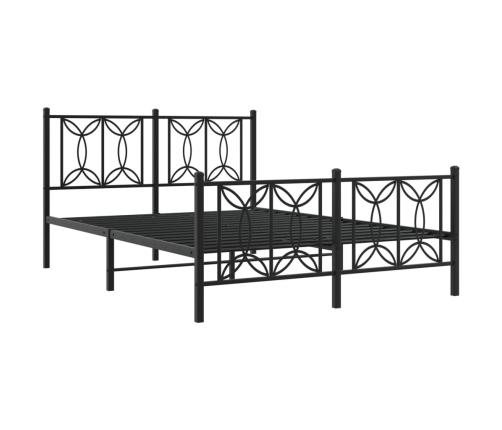 Estructura cama sin colchón con estribo metal negro 135x190 cm