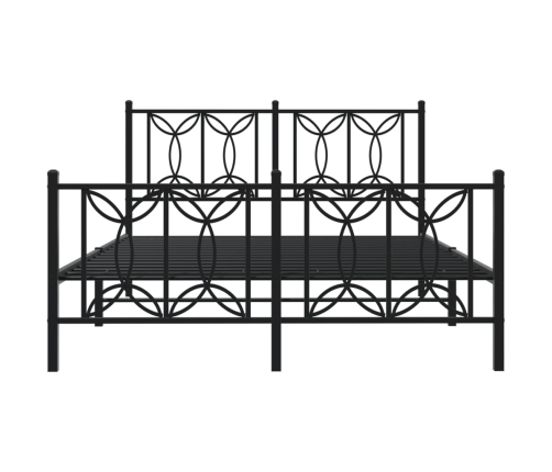 Estructura cama sin colchón con estribo metal negro 135x190 cm