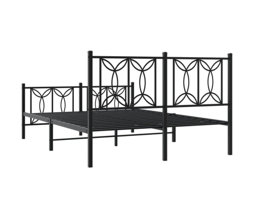 Estructura cama sin colchón con estribo metal negro 135x190 cm