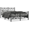 Estructura cama sin colchón con estribo metal negro 135x190 cm