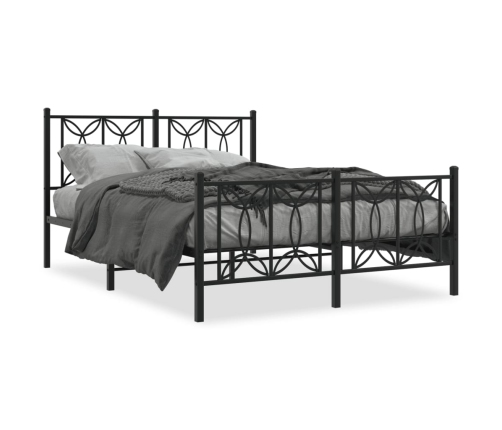 Estructura cama sin colchón con estribo metal negro 135x190 cm