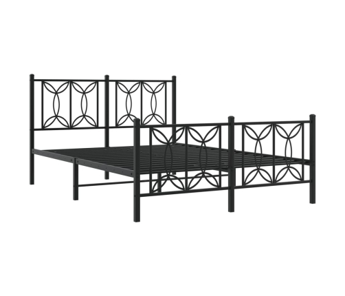 Estructura cama sin colchón con estribo metal negro 140x190 cm