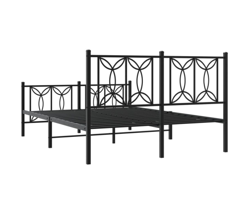 Estructura cama sin colchón con estribo metal negro 140x190 cm