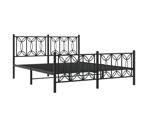 Estructura cama sin colchón con estribo metal negro 160x200 cm