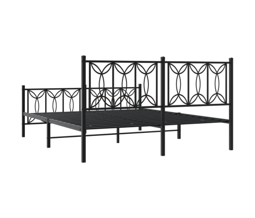 Estructura cama sin colchón con estribo metal negro 160x200 cm