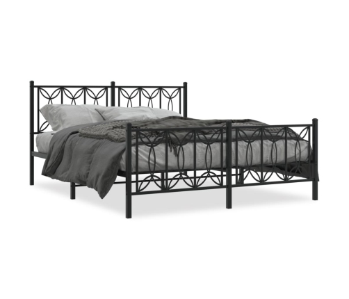 Estructura cama sin colchón con estribo metal negro 160x200 cm