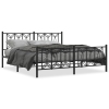 Estructura cama sin colchón con estribo metal negro 183x213 cm