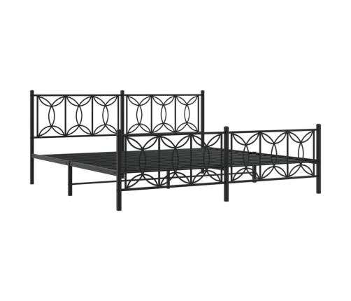 vidaXL Estructura de cama cabecero y estribo metal negro 193x203 cm