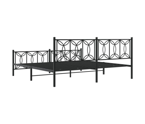 Estructura cama sin colchón con estribo metal negro 193x203 cm