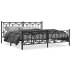 Estructura cama sin colchón con estribo metal negro 193x203 cm