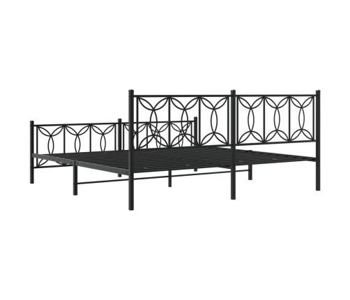 Estructura cama sin colchón con estribo metal negro 200x200 cm