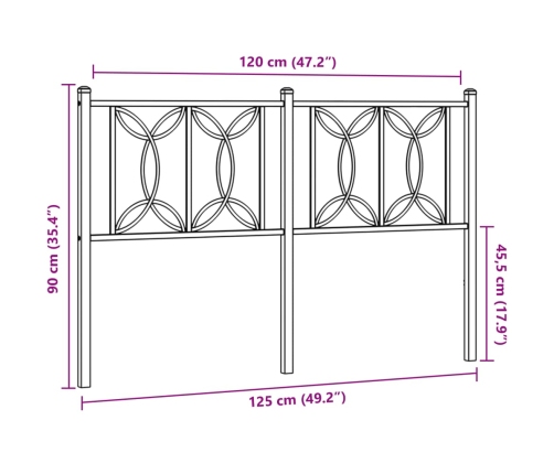 Cabecero de metal negro 120 cm