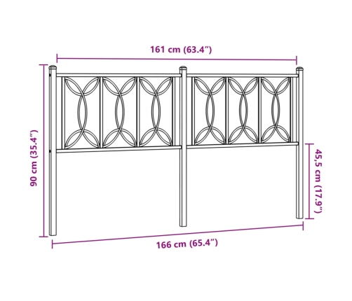 Cabecero de metal negro 160 cm