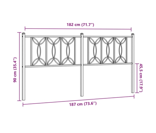 Cabecero de metal negro 180 cm