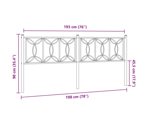 Cabecero de metal negro 193 cm