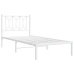 vidaXL Estructura de cama de metal con cabecero blanco 75x190 cm