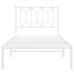 vidaXL Estructura de cama de metal con cabecero blanco 75x190 cm