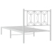 vidaXL Estructura de cama de metal con cabecero blanco 75x190 cm