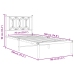 vidaXL Estructura de cama de metal con cabecero blanco 75x190 cm