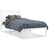 vidaXL Estructura de cama de metal con cabecero blanco 75x190 cm