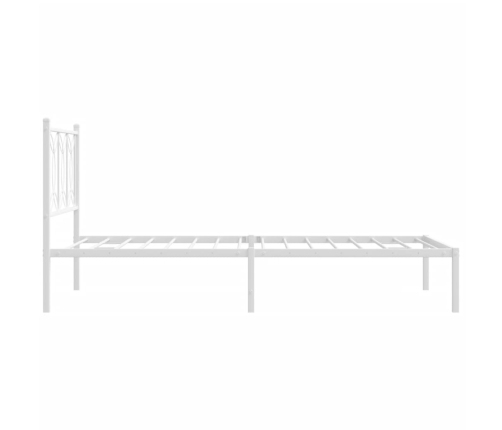 Estructura cama sin colchón con cabecero metal blanco 100x190cm