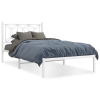 Estructura cama sin colchón con cabecero metal blanco 107x203cm