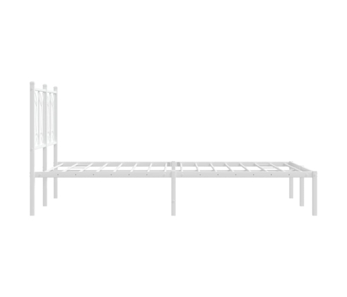 Estructura cama sin colchón con cabecero metal blanco 120x190cm