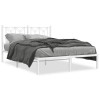 Estructura cama sin colchón con cabecero metal blanco 140x190cm