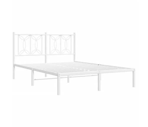 Estructura cama sin colchón con cabecero metal blanco 140x200cm