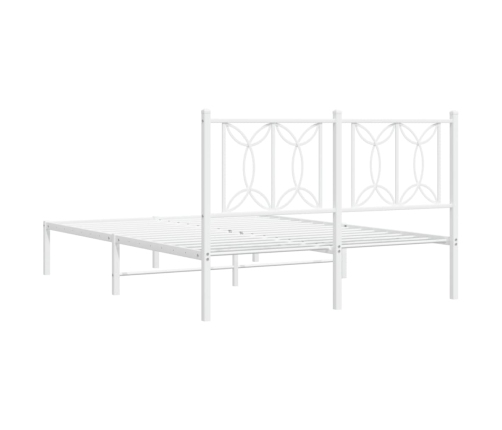 Estructura cama sin colchón con cabecero metal blanco 140x200cm