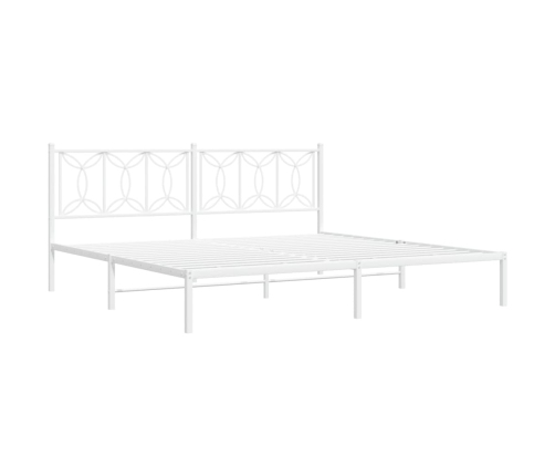 Estructura cama sin colchón con cabecero metal blanco 193x203cm