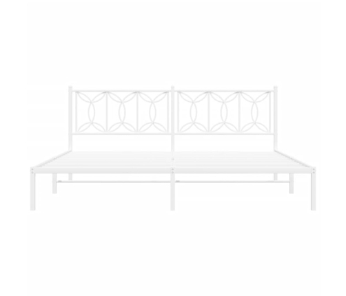 Estructura cama sin colchón con cabecero metal blanco 193x203cm