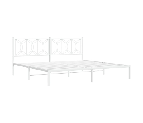 Estructura cama sin colchón con cabecero metal blanco 200x200cm