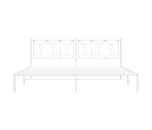 Estructura cama sin colchón con cabecero metal blanco 200x200cm