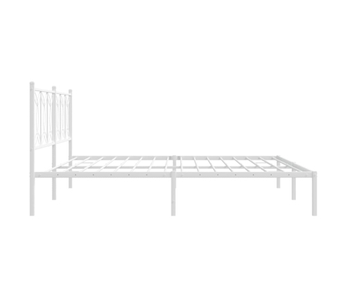 Estructura cama sin colchón con cabecero metal blanco 200x200cm