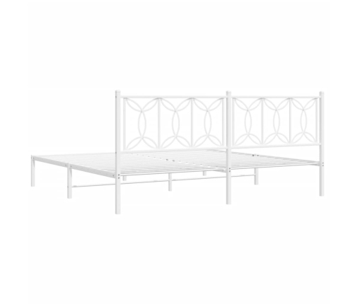 Estructura cama sin colchón con cabecero metal blanco 200x200cm