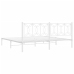 Estructura cama sin colchón con cabecero metal blanco 200x200cm