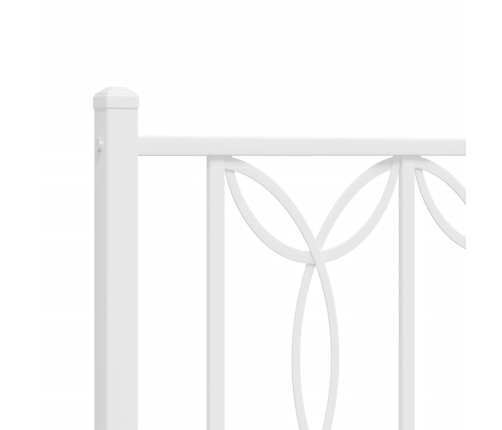 Estructura cama sin colchón con cabecero metal blanco 200x200cm