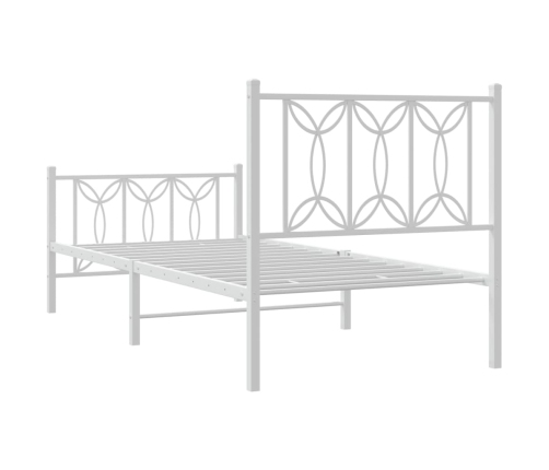 Estructura cama sin colchón con estribo metal blanco 75x190 cm